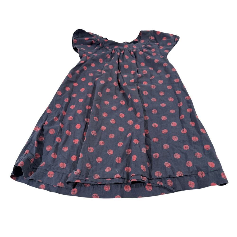 Baby Gap Toddler 4T Polka Dot Navy Dress 100% Cotton